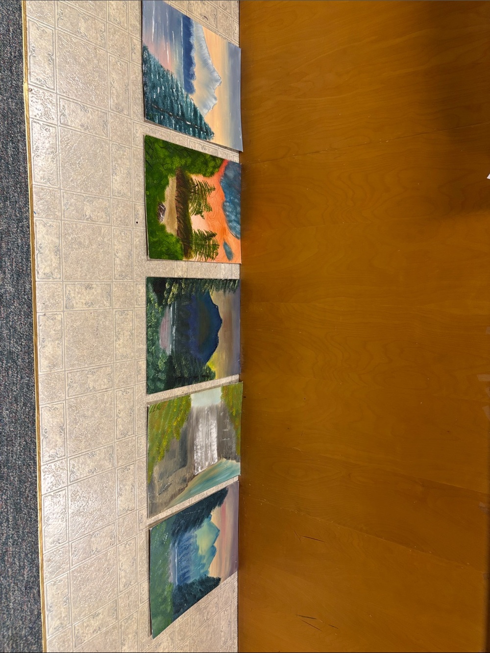 Set of 5 Landscape Canvas oil art, unframed